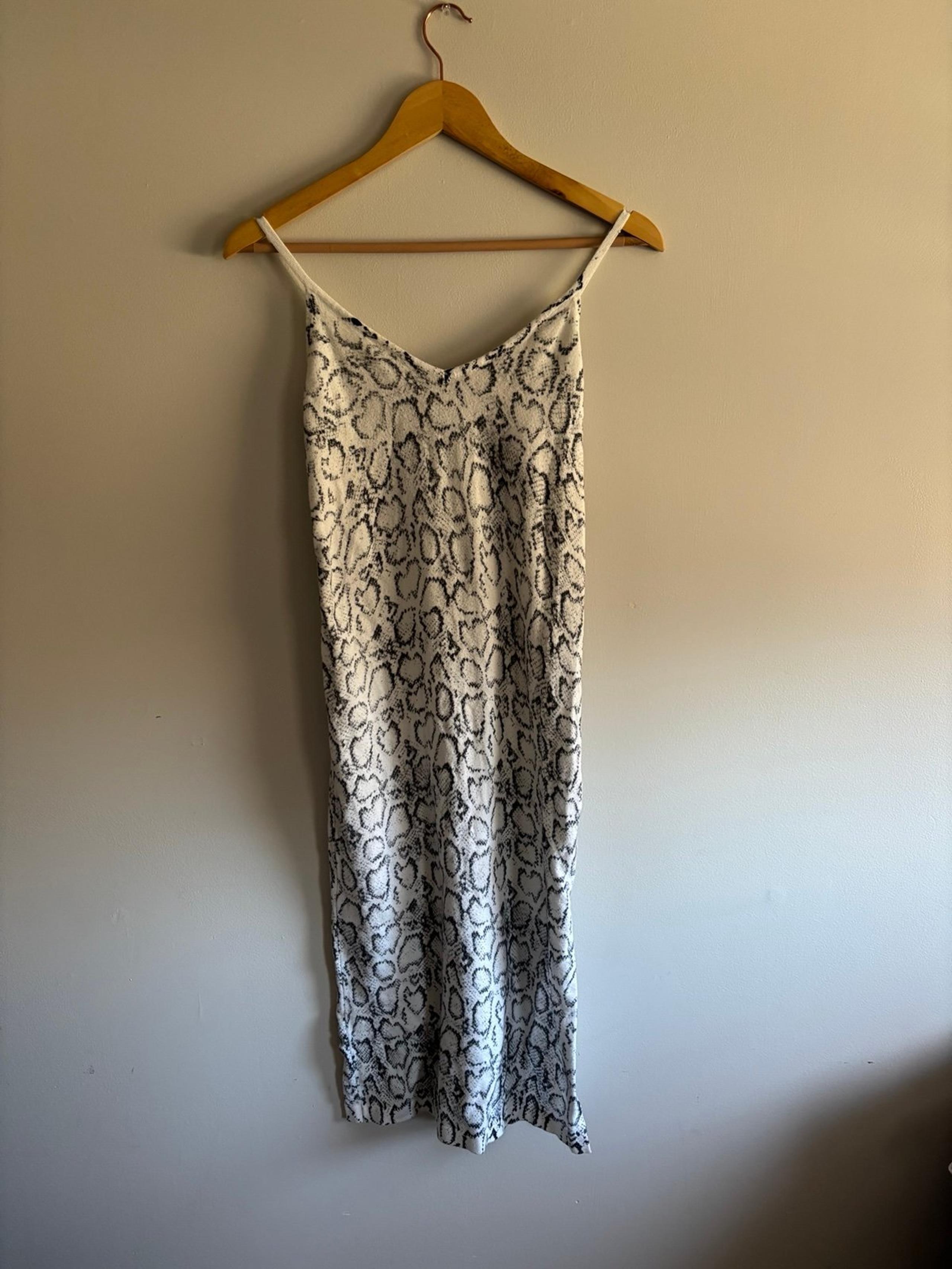 White snake skin dress