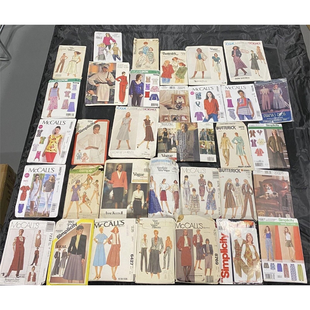 Large Lot of Vintage Sewing Patterns