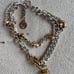 Golden bronze punk bracelet