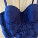 CROP BLUE LACE CORSET SIZE S
