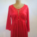 vtg TEXSHEEN Red Nylon Silky LACE Long Nightgown Robe Peignor Set USA M EUC