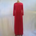 vtg TEXSHEEN Red Nylon Silky LACE Long Nightgown Robe Peignor Set USA M EUC