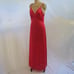 vtg TEXSHEEN Red Nylon Silky LACE Long Nightgown Robe Peignor Set USA M EUC