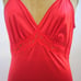 vtg TEXSHEEN Red Nylon Silky LACE Long Nightgown Robe Peignor Set USA M EUC