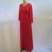 vtg TEXSHEEN Red Nylon Silky LACE Long Nightgown Robe Peignor Set USA M EUC