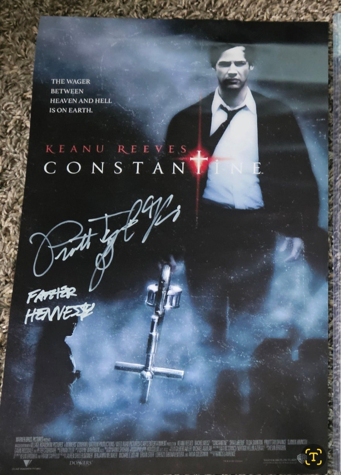 CONSTANTINE 11×17 POSTER SIGNED BY PRUITT TAYLOR VINCE/COA