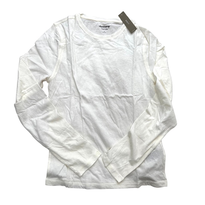 J.crew Tissue crepe long-sleeve T-shirt Ivory old money sz L