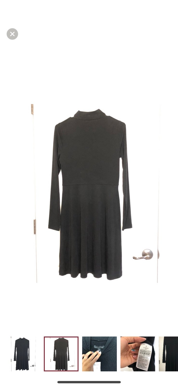 BRAND NEW BANANA REPUBLIC BLACK TURTLENECK LONG SLEEVE SCOOTER DRESS SZ XS