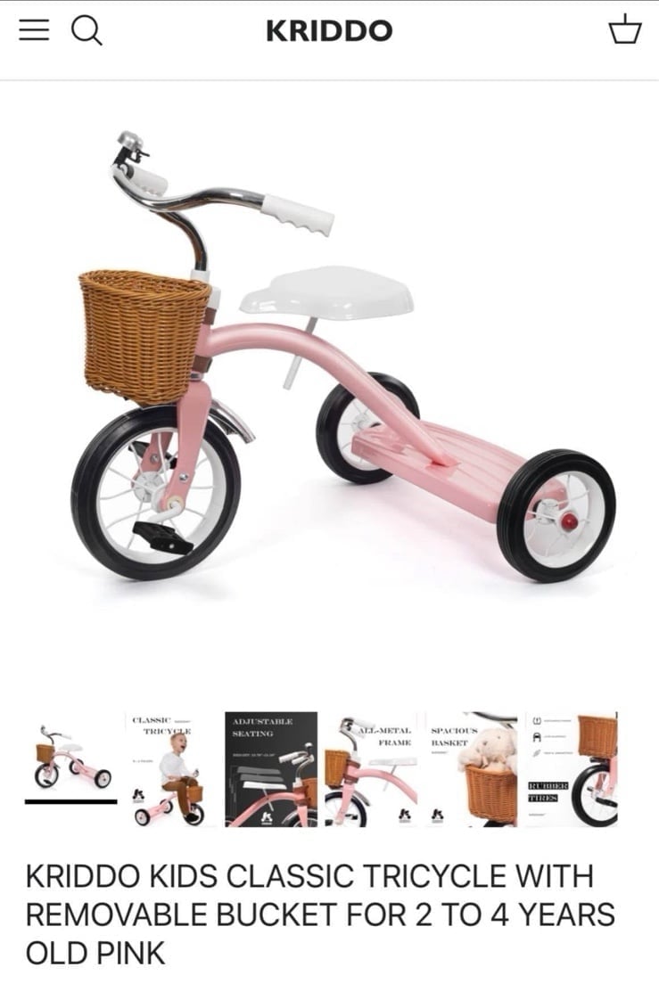 Pink Tricycle With Basket