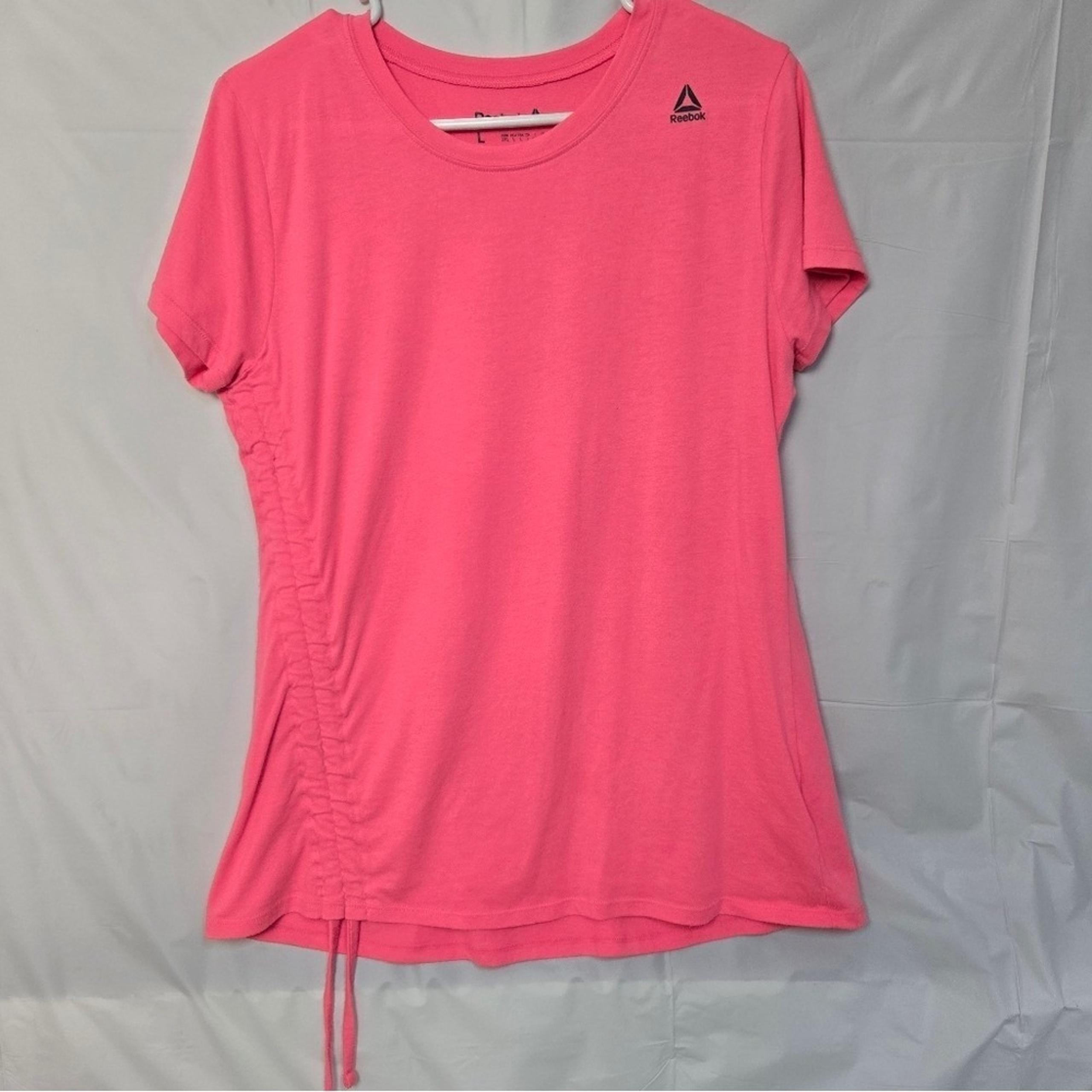 Reebok Women's Pink Athletic Crew Neck T Shirt Top Size Large