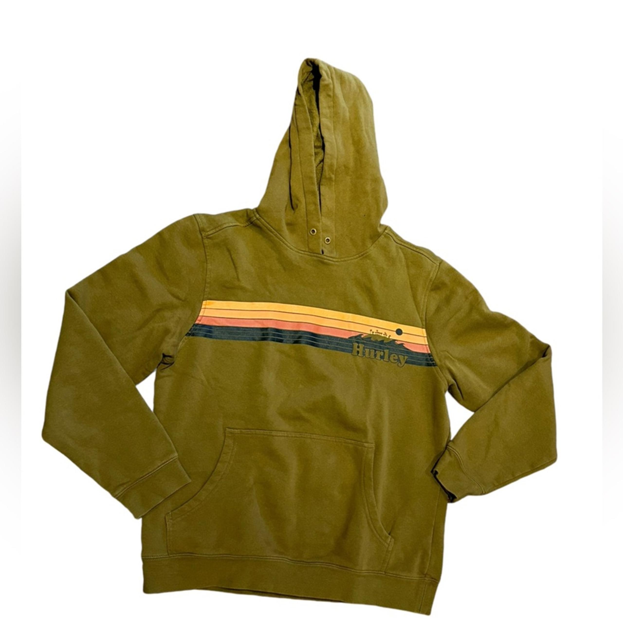 Hurley Adult Small Golden Green Logo Hoodie
