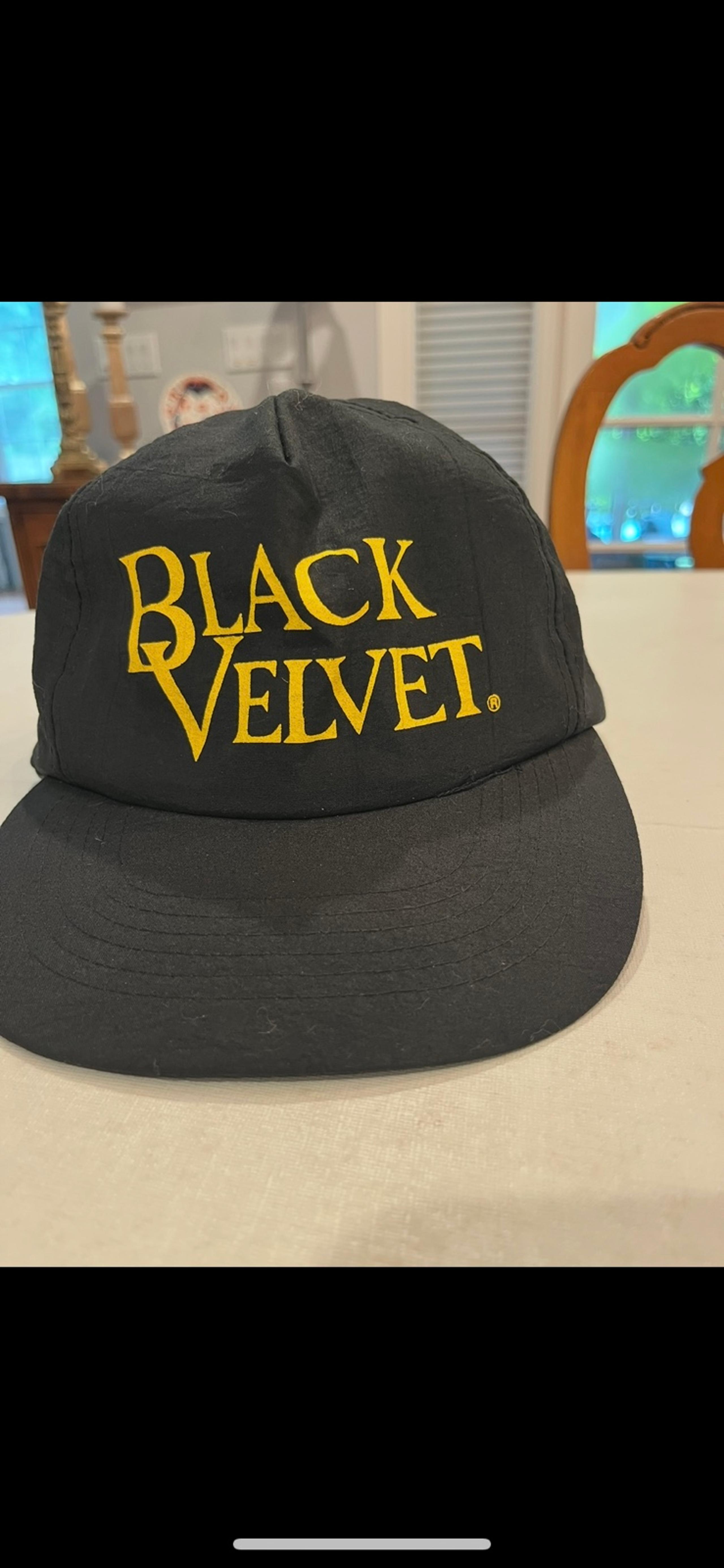 Vintage “Black Velvet” Black and gold SnapBack Cap.