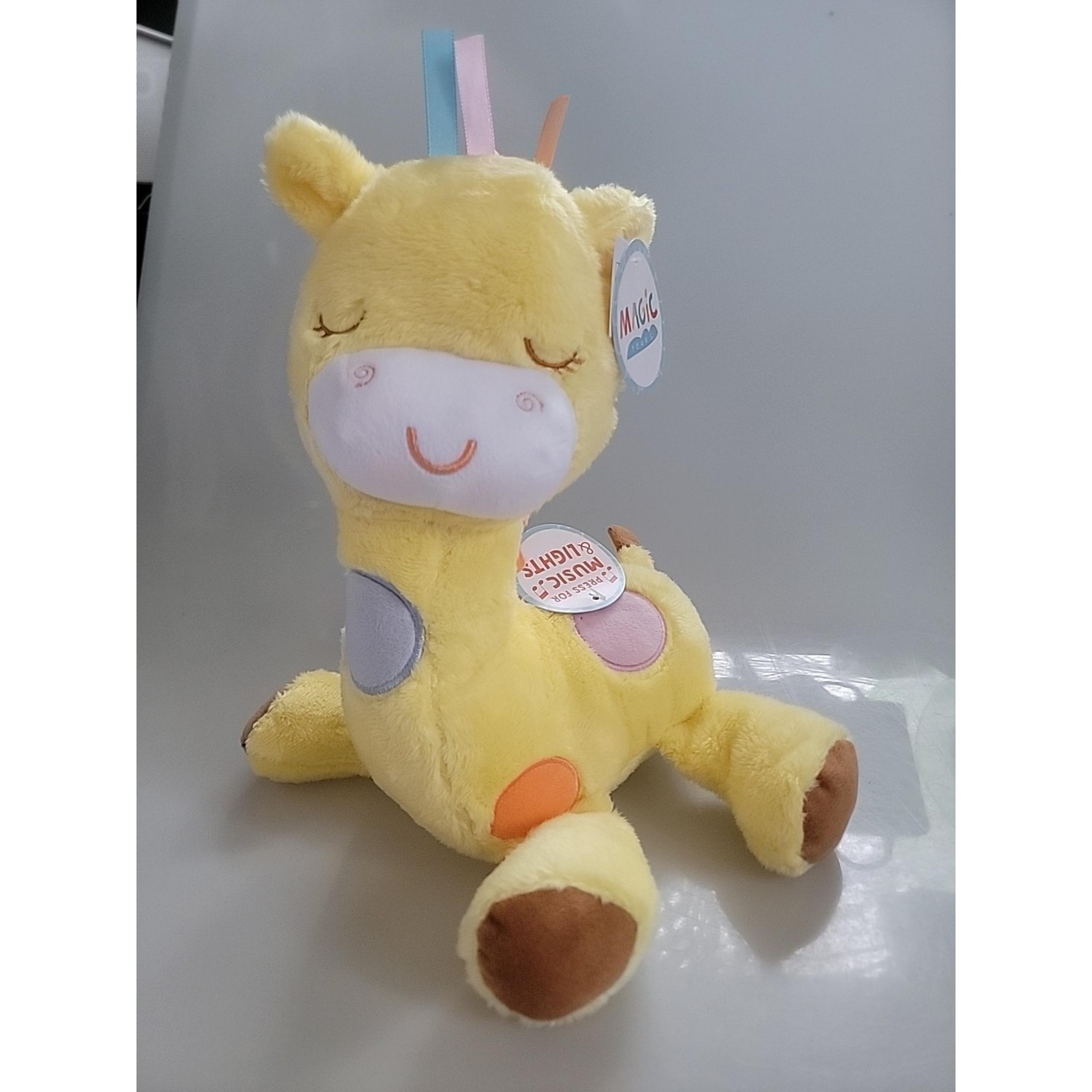 Magic Years Baby Giraffe Musical Light Up Yellow Plush Animal Toy