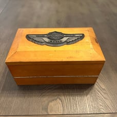 Harley-Davidson 100th Anniversary Wood Jewelry Box Vintage 2003 Hallmark