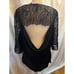 BCBG Maxazria Addy Top Size Large Black W/Lace Sleeves Open Back Read Descriptio