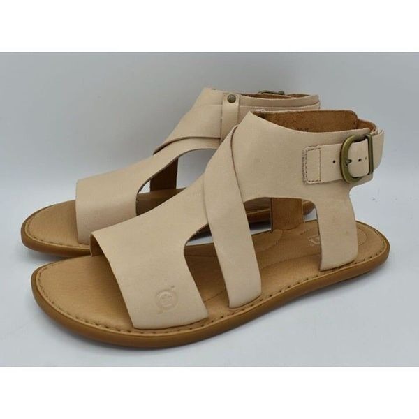 Born Womens Size 7 Marlowe Natural Full Grain Leather Gladiator Sandals 16861