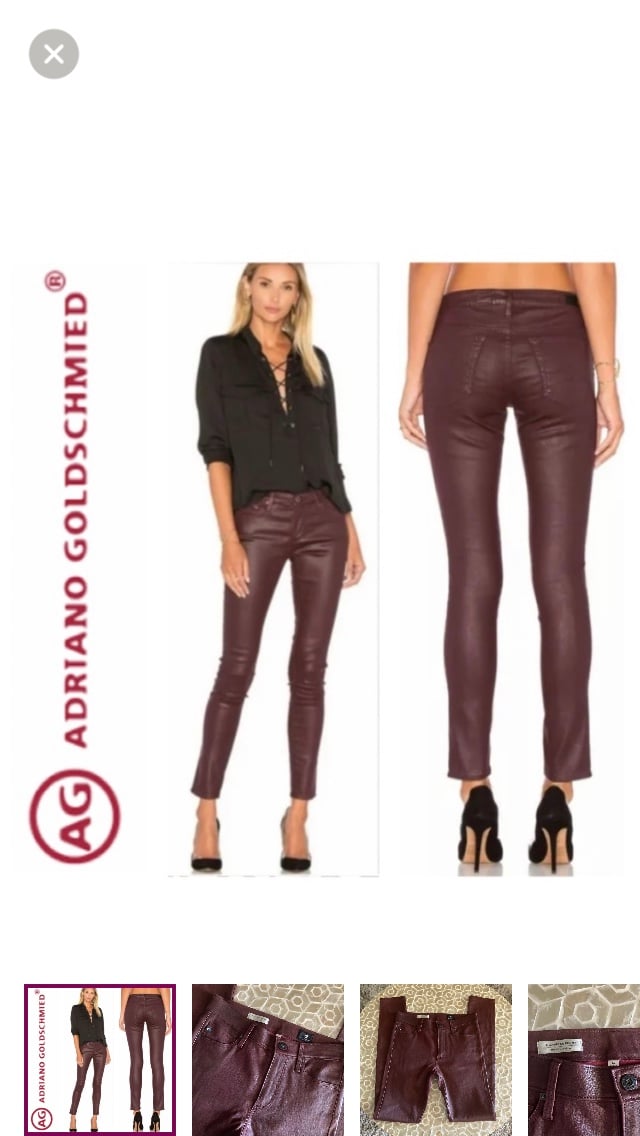 LIKE NEW AG Adriano Goldschmied ‘The Farrah Skinny’ high rise lamb leather pant
