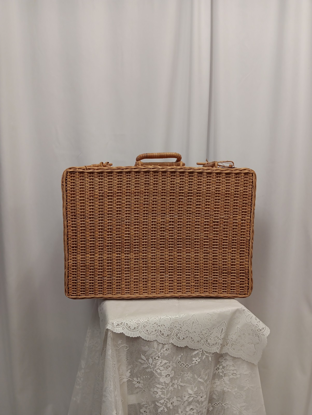 Vintage handwoven picnic Basket