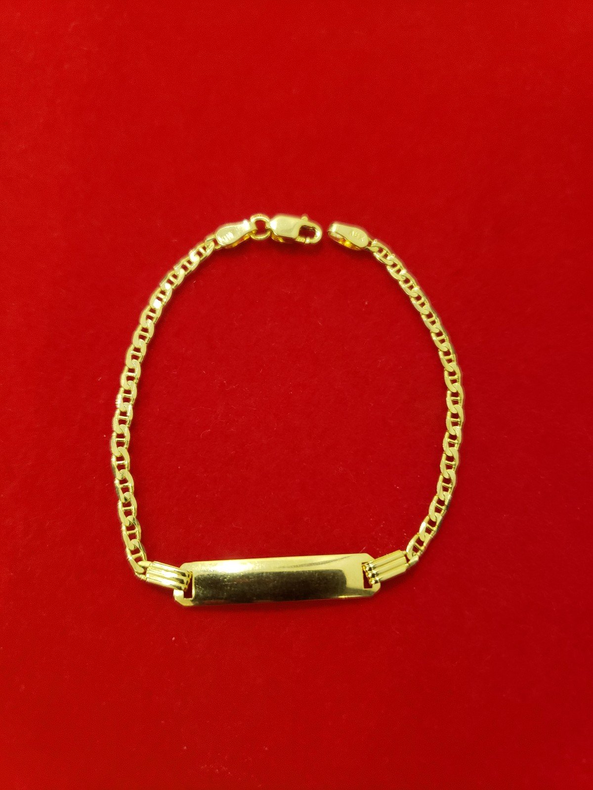 14kt Gold Gucci Link Design ID Bracelet