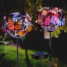 l Solar Powered Butterfly Garden Stake Lights (2 Pcs Butterfly Lights)