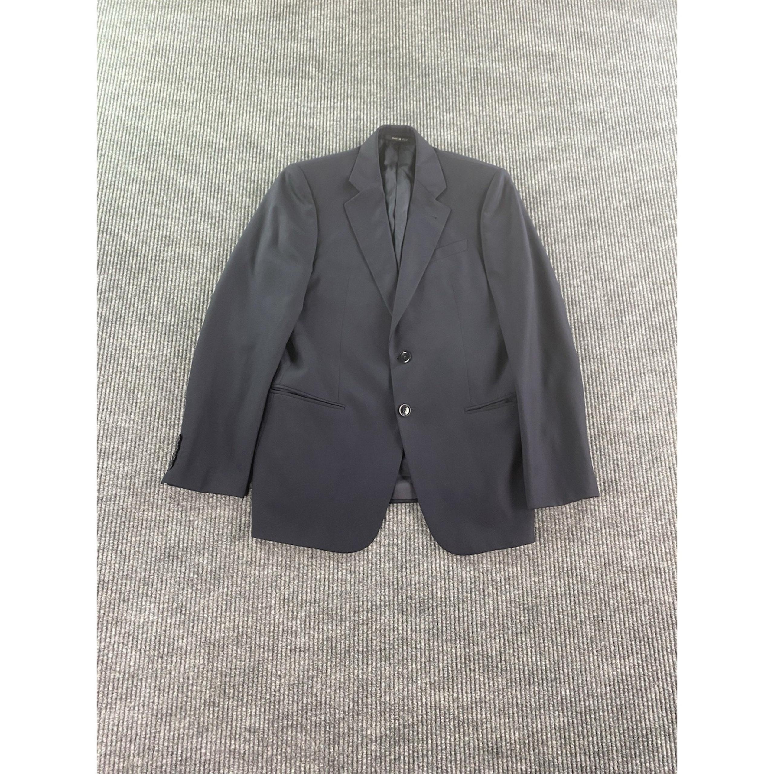 Armani Collezioni Suit Jacket 38 S Blue Wool Birdseye Designer Premium Italy