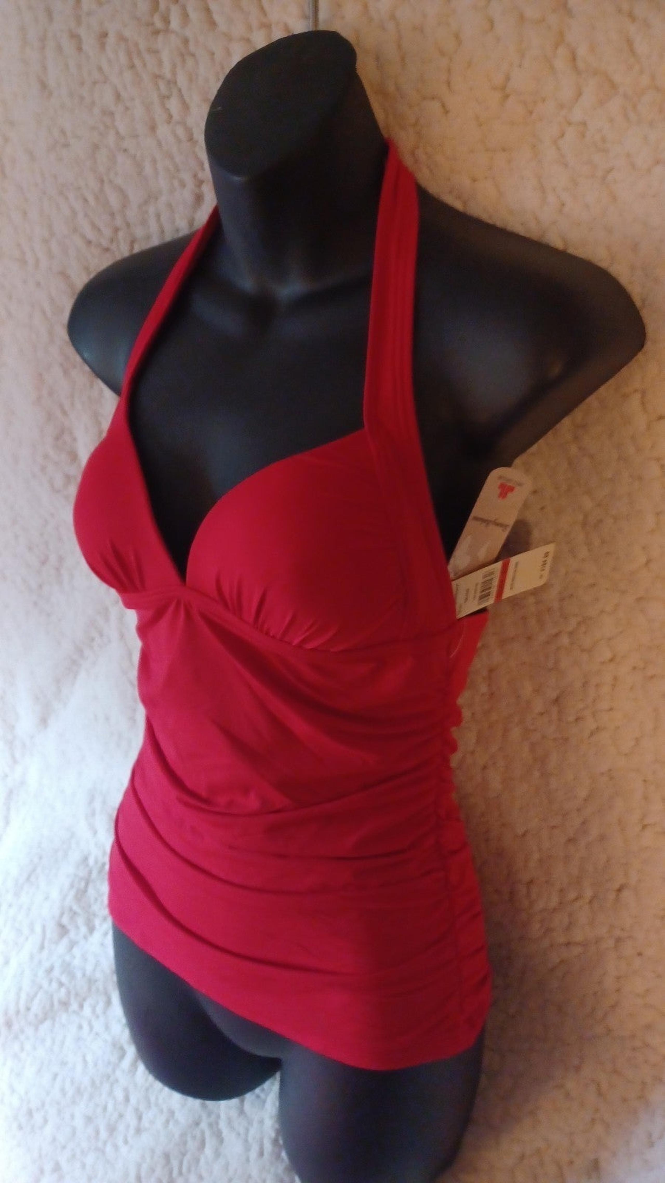 Tummy Control☆☆☆Tommy Bahama☆☆☆Halter shirred long tankini top
