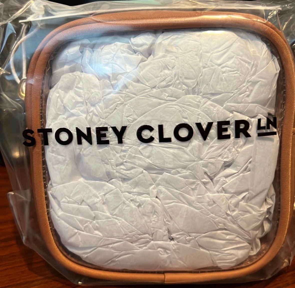 Stoney Clover Lane Camel Mini Clear Front