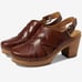 Aetrex Women's Paige Leather Slingback Orthopedic Platform Clogs Size US7.5-8