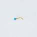 Solid 14kt gold nose piercing with ocean blue opal 20 gauge New
