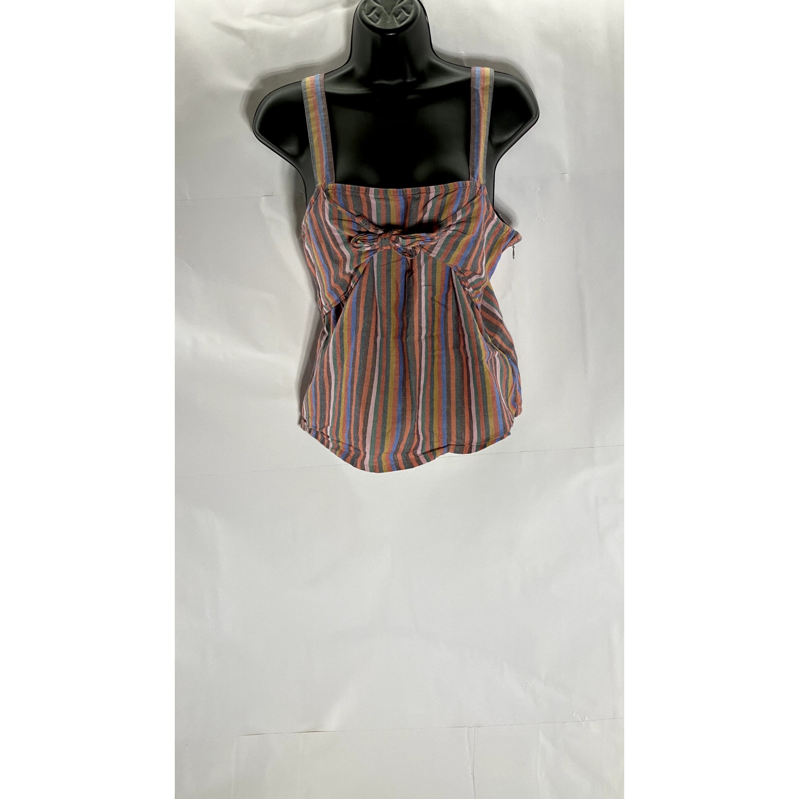 MADEWELL Women's Petite Multicolor Stripe Tie Front Lightweight Cami Top SZ 8P