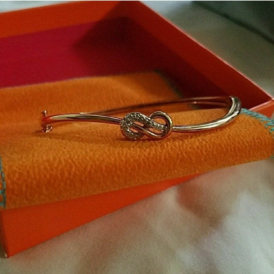 14k Rose gold infinity bracelet bangle