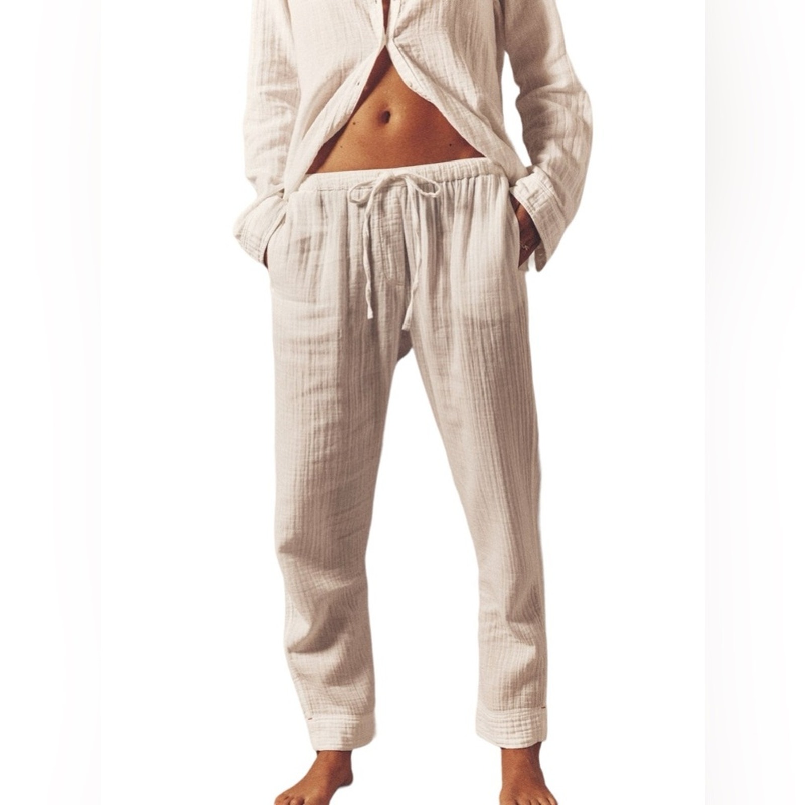 Xirena White Jordyn Pants Gauzey Lightweight relaxed Women’s Large