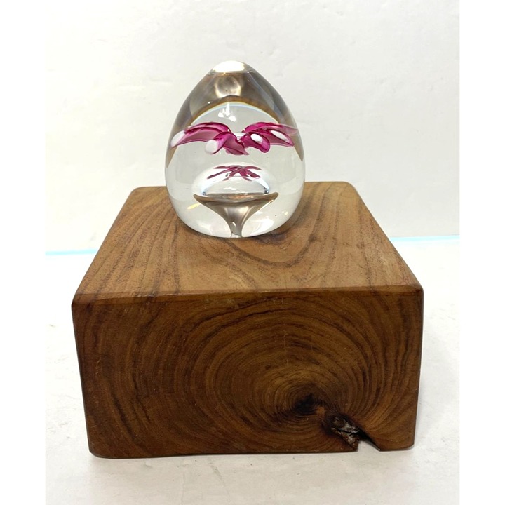 Vintage Marc S. Boutte Spirit Weight Paperweight Pink Artist Signed 3 H x 2.25 W