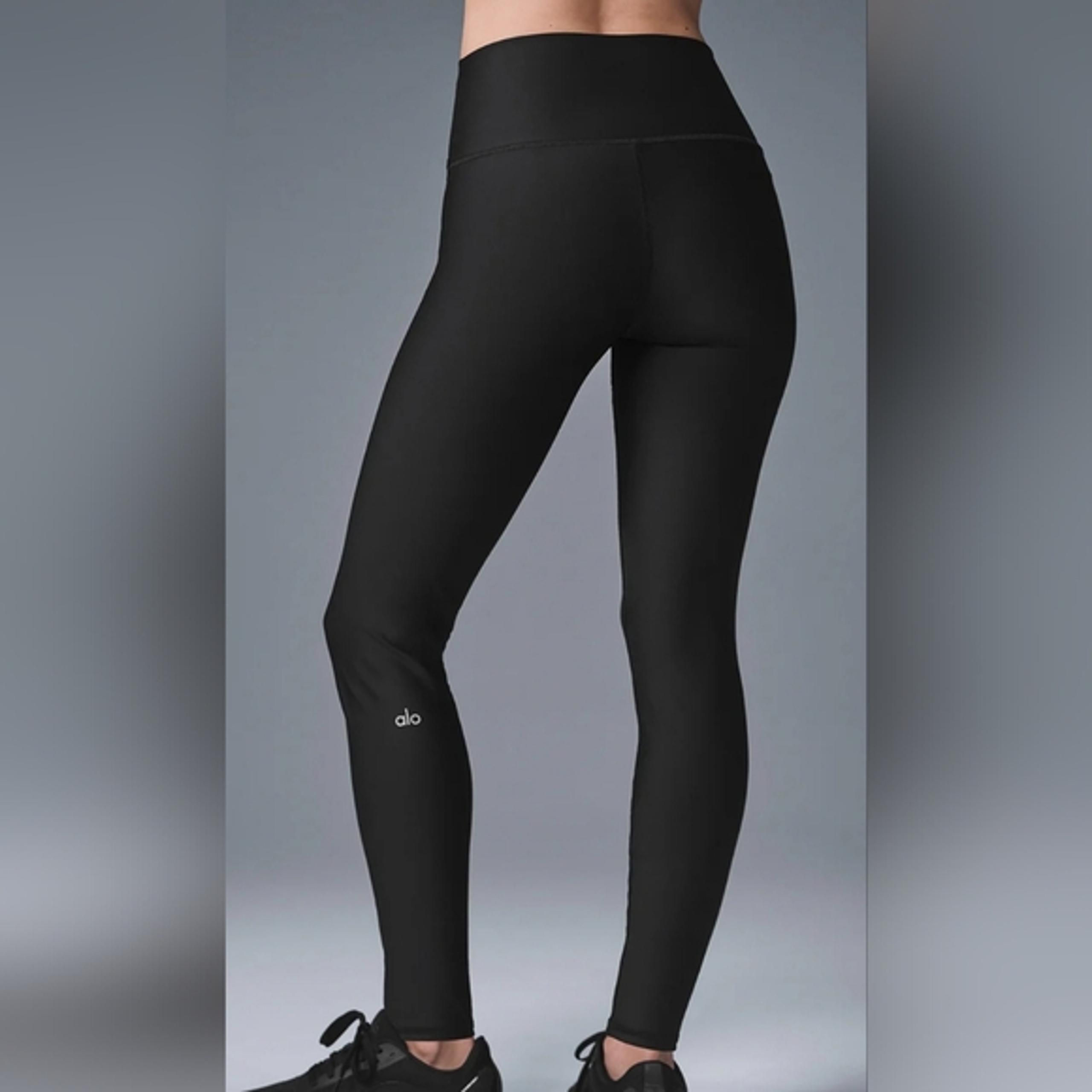 Alo Yoga Women's Black Cut Out High Rise Full Length Leggings