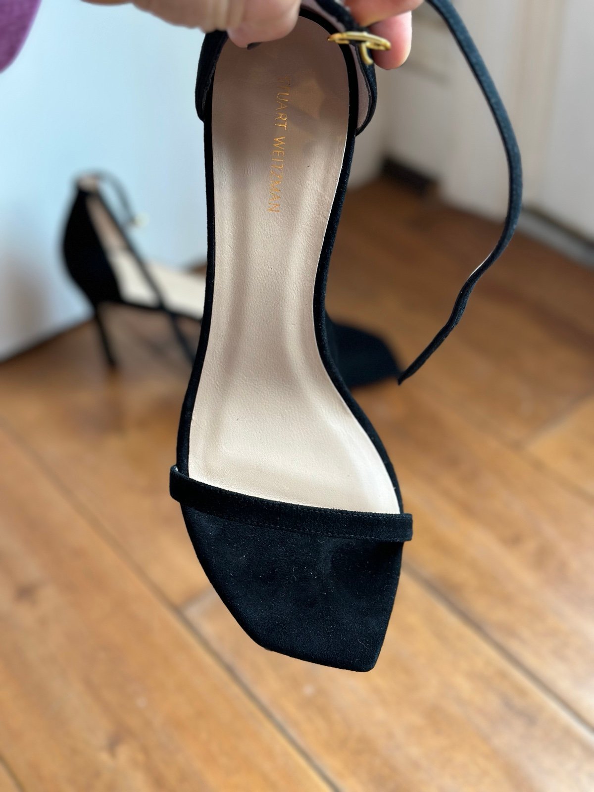 Stuart Weitzman Black Suade Heels