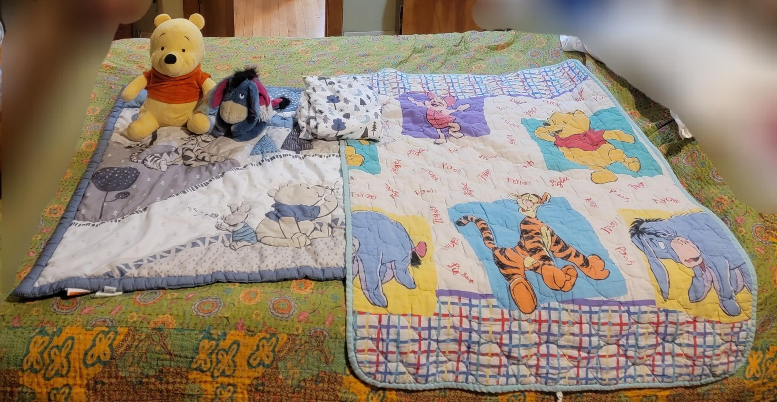 WINNIE THE POOH & FRIENDS Crib Blanket Comforter LAMBS & IVY and Plushes