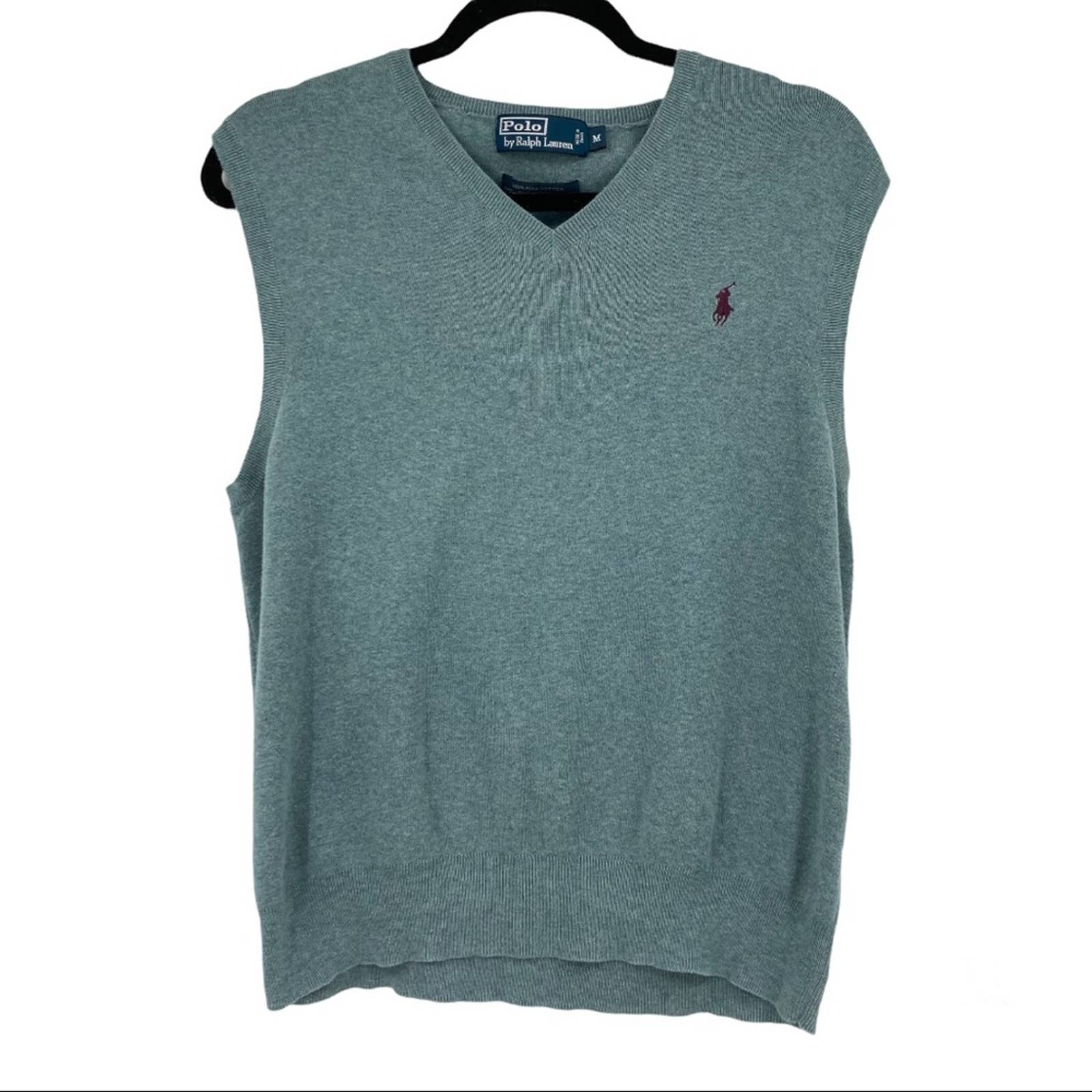 Polo by Ralph Lauren Dusty Blue V Neck 90s Y2K Sweater Vest