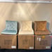 VINGLI Blue/white/rustic Armless Home Office Desk Chair with Gold Base/Wheels, C