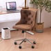 VINGLI Blue/white/rustic Armless Home Office Desk Chair with Gold Base/Wheels, C