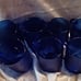 Vintage Arcoroc Set of 7 Pebbled Cobalt Blue Glass Coffee Mugs