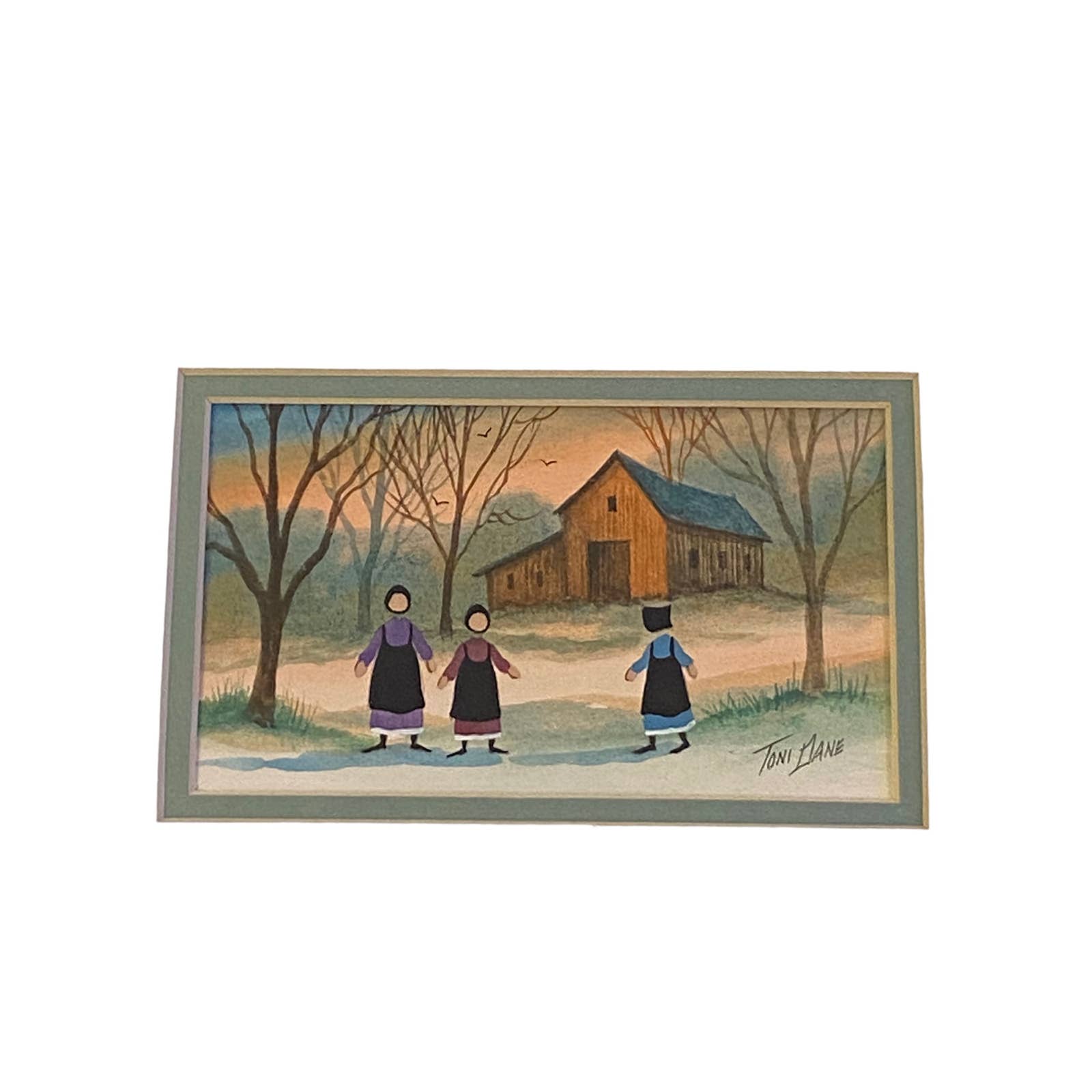 Toni Dane Amish Children Painting Watercolor