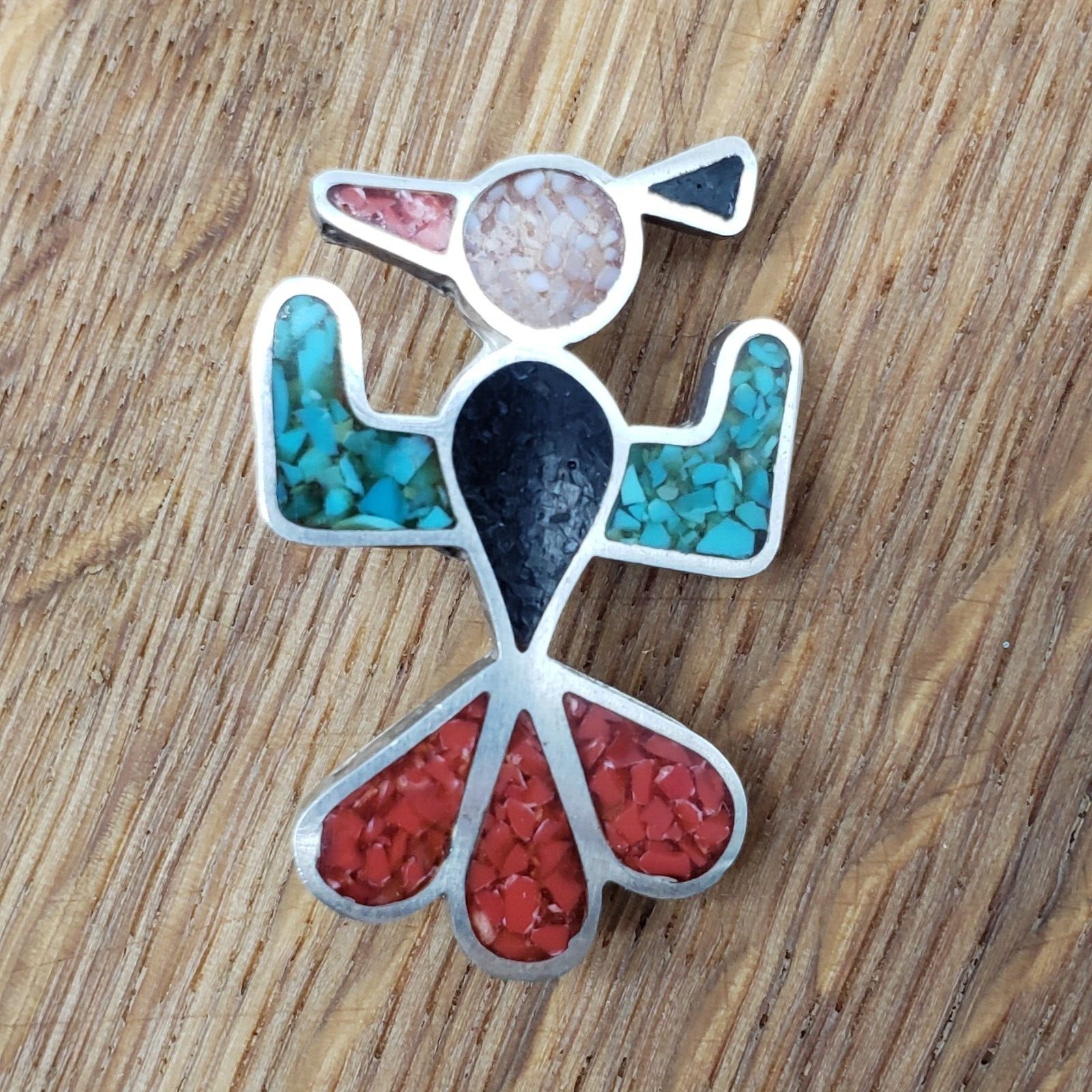 Native American Zuni Brooch Pin or Pendant Thunderbird Handmade Sterling 925