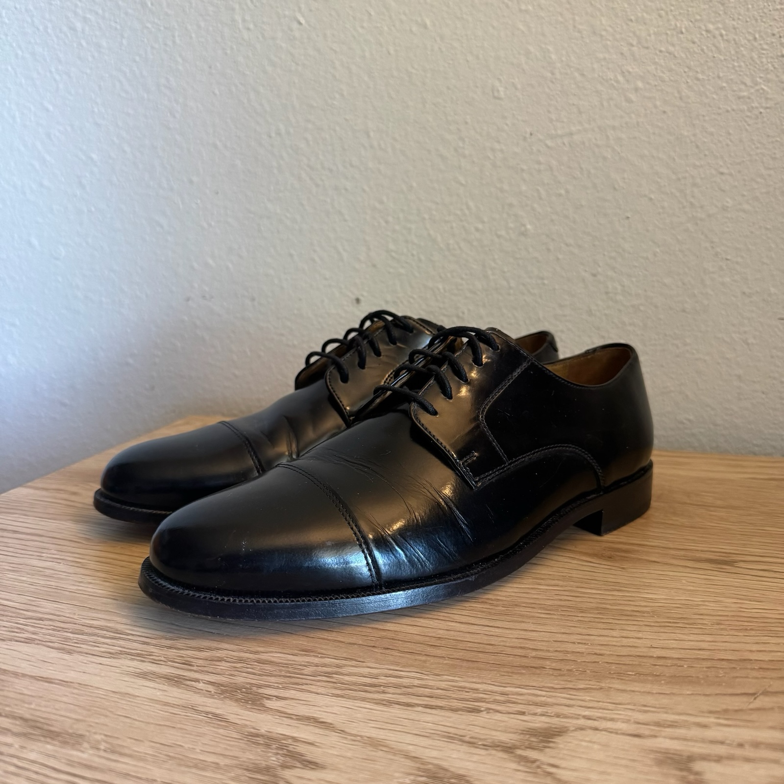 Cole Haan Black Patent Leather Lace Up Oxford Dress Shoes Mens Size 10M C07606