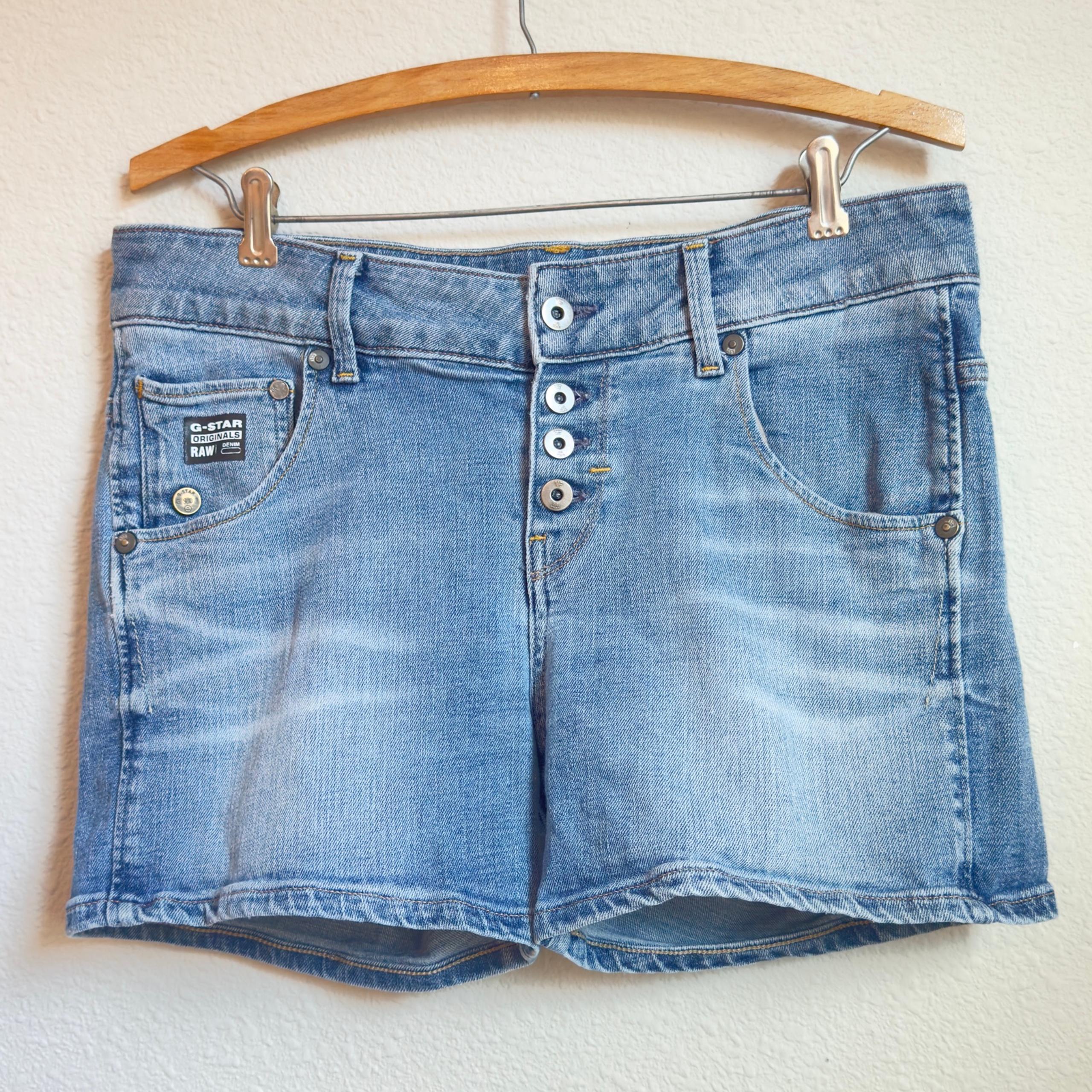 Womens G-Star Originals RAW GS01 ARC BTN Denim Jean Shorts Size 27