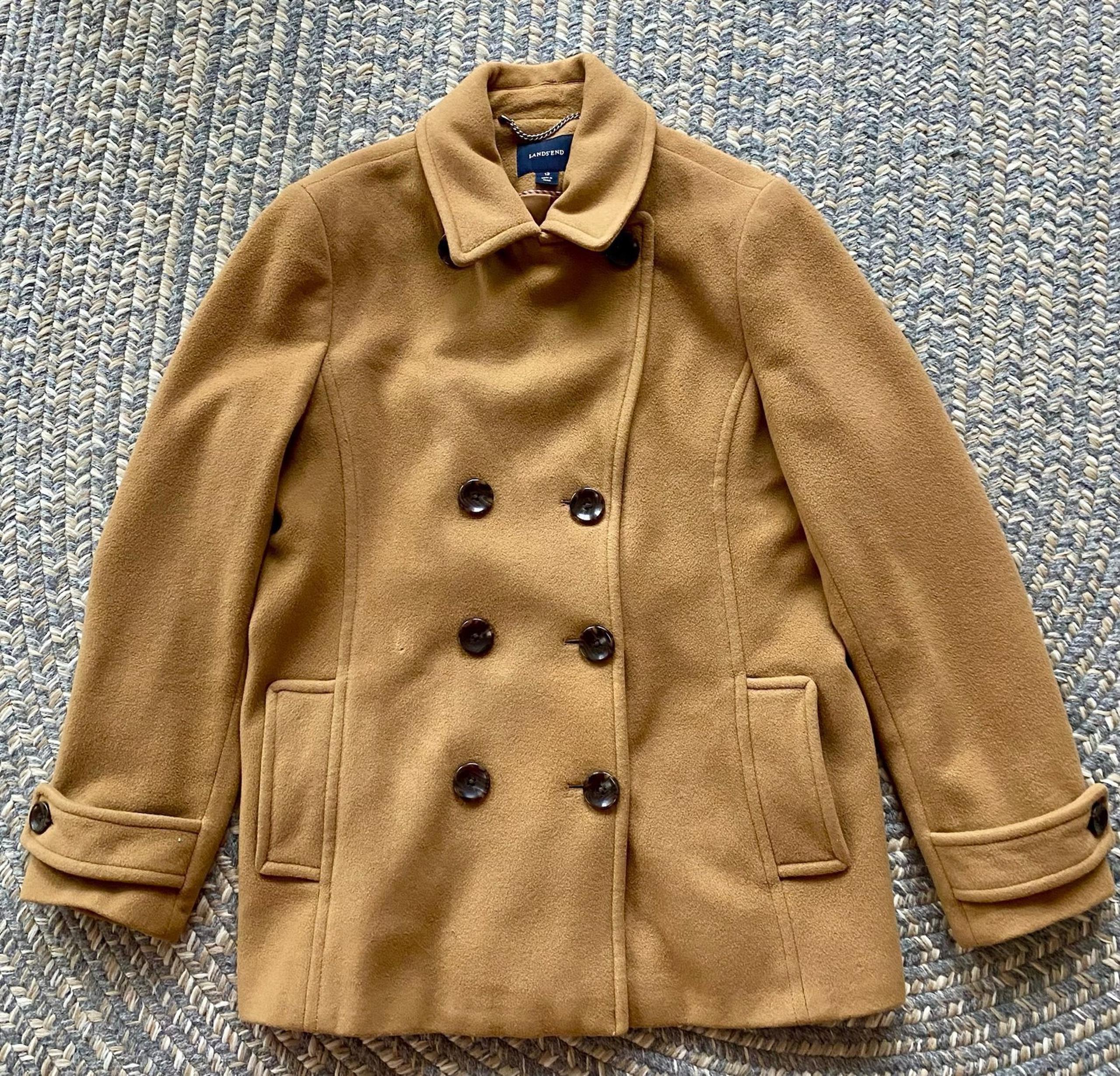 SZ 12 Med Womens Wool/Nylon/Cashmere Coat “Land’s End”