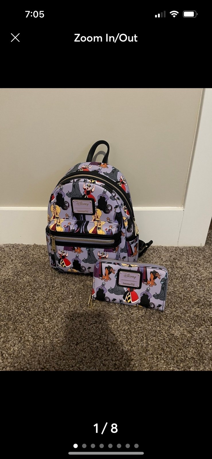 Disney Villains Loungefly Mini Backpack & Wallet(Read)