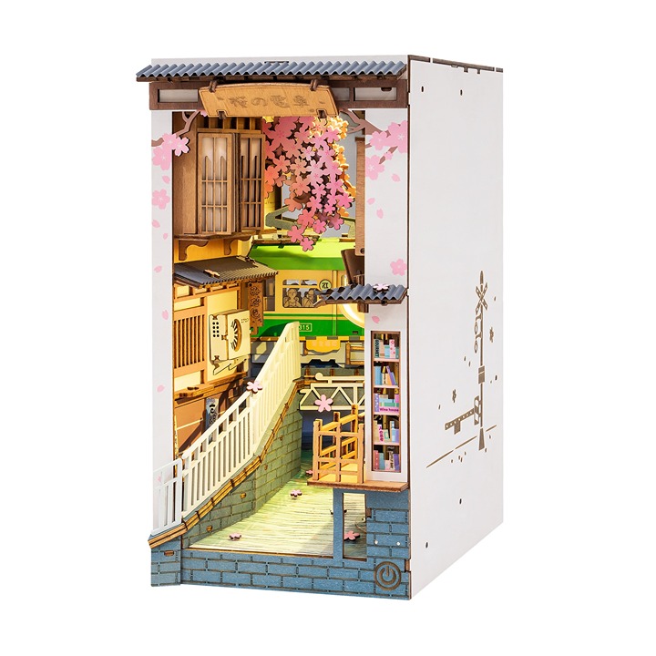 Book Nook Shelf Insert Kit / Bookshelf Diorama DIY Miniature: Sakura Tram