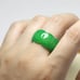 Size 8 Natural Icy Green Jadeite Emerald Jade ring, Carved Jade ring | Big Jade