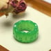 Size 8 Natural Icy Green Jadeite Emerald Jade ring, Carved Jade ring | Big Jade