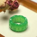 Size 8 Natural Icy Green Jadeite Emerald Jade ring, Carved Jade ring | Big Jade